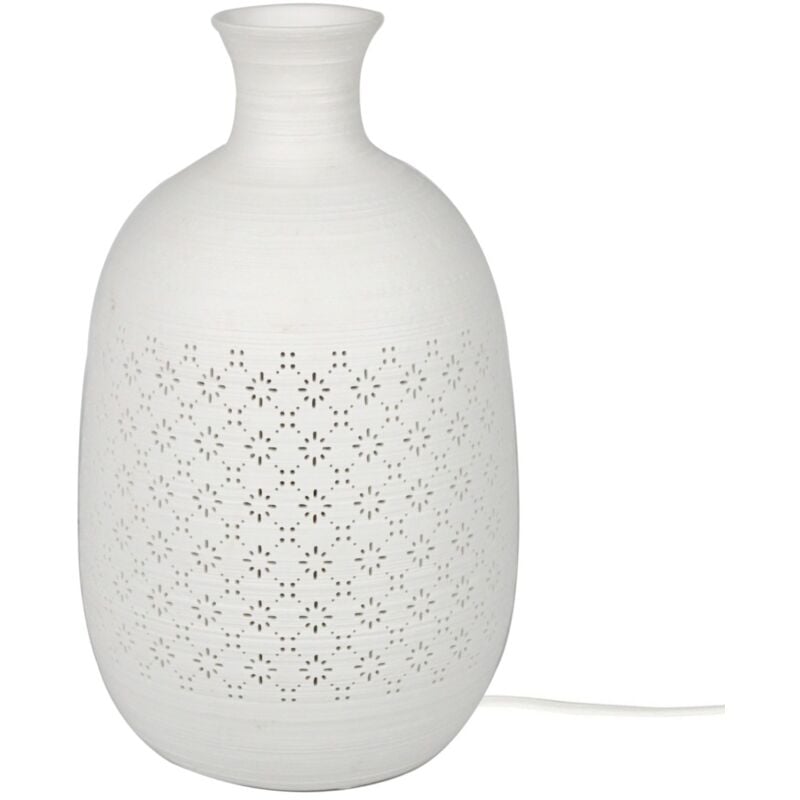 Signes Grimalt - Lampe Bohème en Porcelaine Blanche 26 cm x 15,5 cm x 15,5 cm