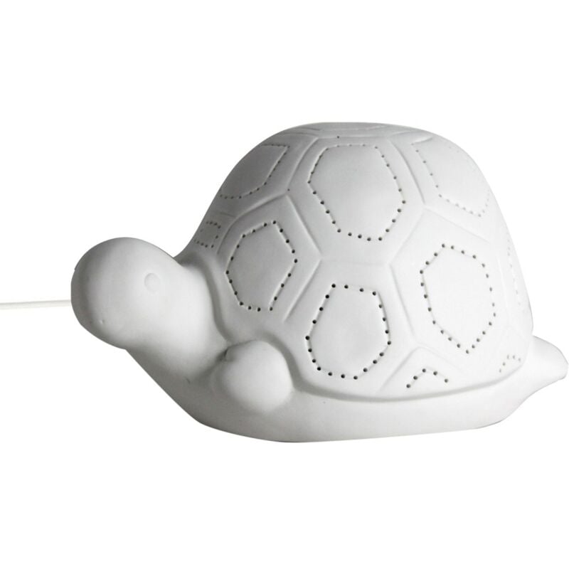Lampe Tortue Bohème En Porcelaine Blanche