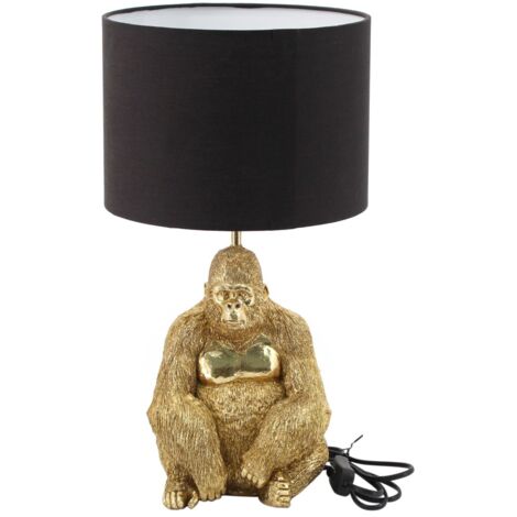 Signes Grimalt Lámpara De Pie Muebles  Lámpara En Forma Orangutan Lamparas Dorado 24x24x45cm 27421