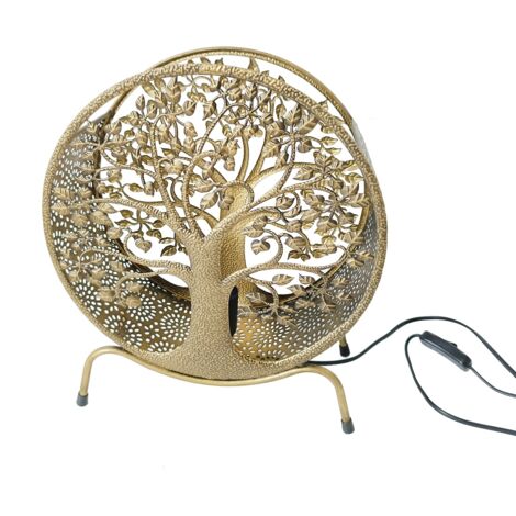 Signes Grimalt Lámpara De Sobremesa Muebles  Lámpara Árbol De Vida Lamparas Dorado 12x30x35cm 31565