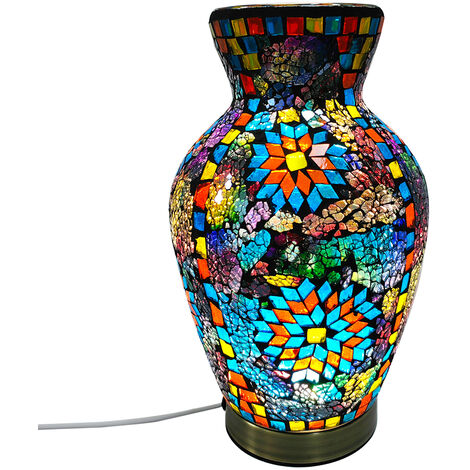 Signes Grimalt Lámpara De Sobremesa Muebles  Lámpara Jarrón Mosaico Lamparas Multicolor 17x17x25cm 31515
