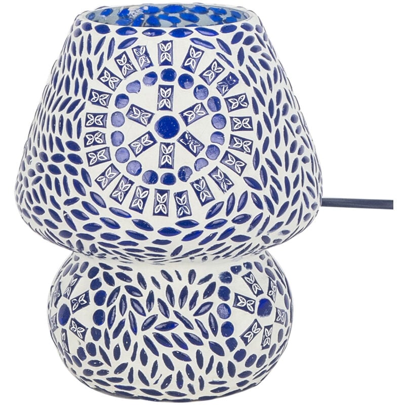 Signes Grimalt - Lampe de table en mosaïque bleue - Lampe en cristal exotique 18x14x2cm pour la décoration de la maison - Azul