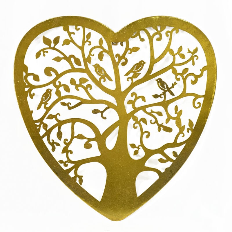 Signes Grimalt - Life Tree Corazon Appliques Metal Gold Metal Appliquer - 60x60x1cm