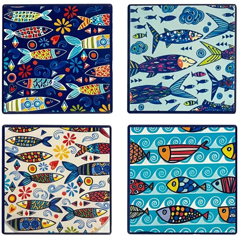 Jeu de pêche magnétique pour enfants - Lot de 4 poissons amusants et éducatifs