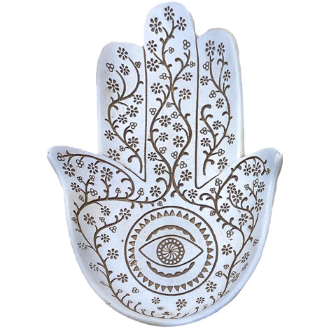 Signes Grimalt Main de Fatima Assiettes Plateaux Main Figure Blanc 3x32x24cm