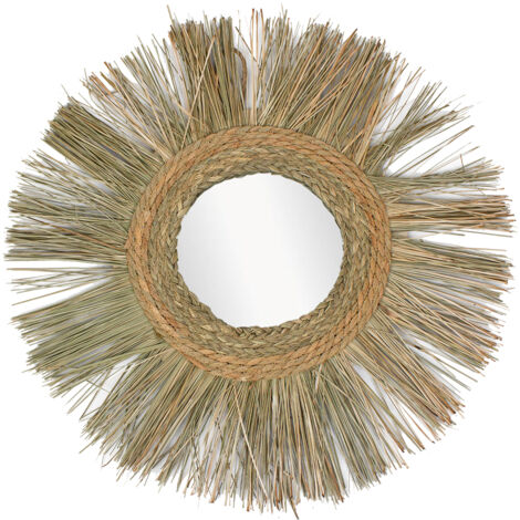 Signes Grimalt Miroir Rond Vintage en Bois - Marron 74x74x2cm