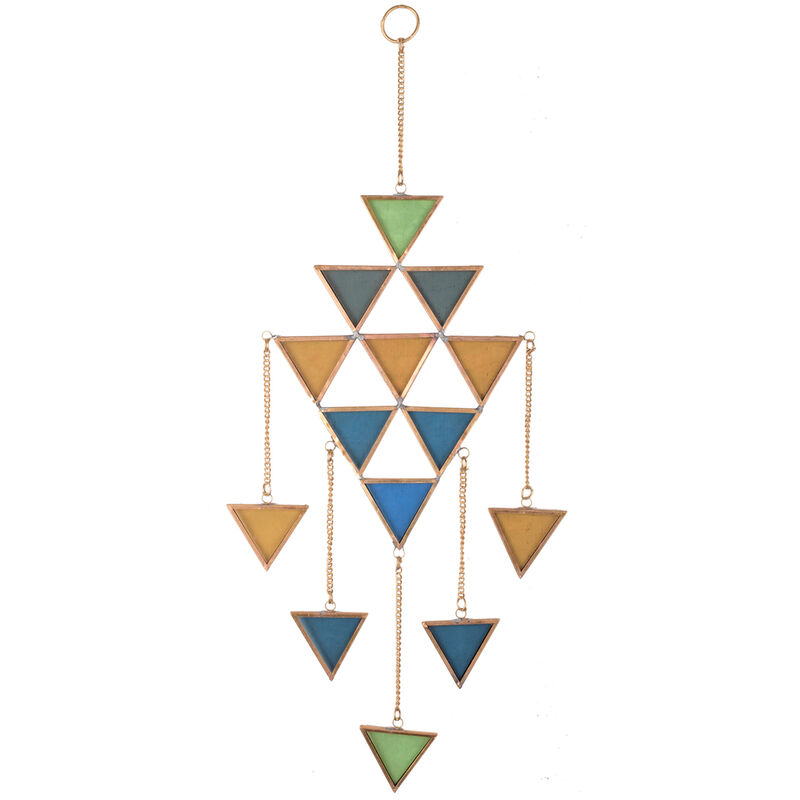 Signes Grimalt - Momil adorno suspendu triangles Pendant jaune - 60x20x2cm Signes Grimalt - Momil adorno suspendu triangles Pendant jaune - 60x20x2cm
