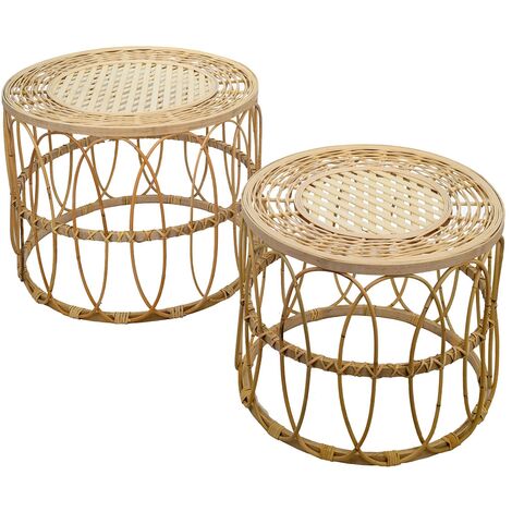 Signes Grimalt Mobili da tavolo ausiliario  Tabella decorativa 2 unità mobili ausiliari marroni 60x60x46cm 26863