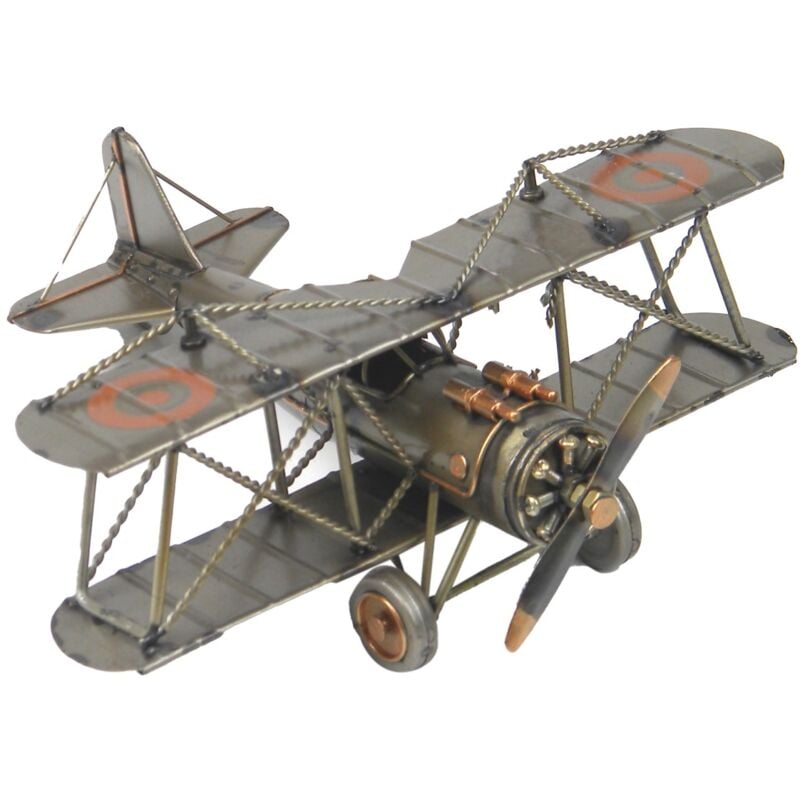 Avion vintage en métal pour collectionneurs, décoration de bureau et cadeaux originaux, design classique et détaillé
