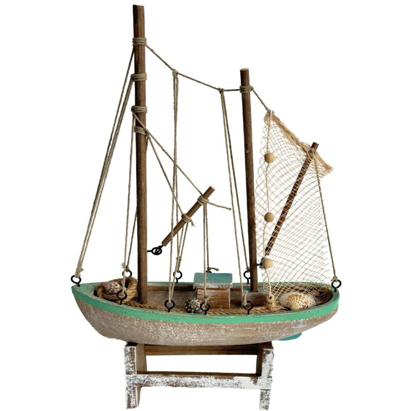 Voilier décoratif en bois pour collectionneurs, modèle nautique idéal pour cadeaux et décoration maritime