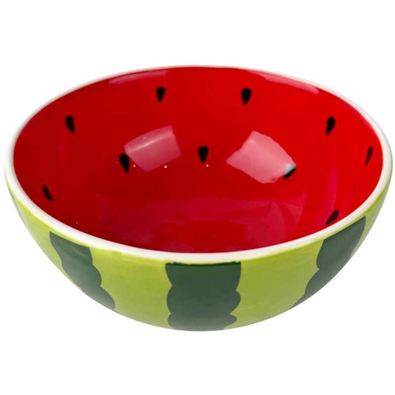 Bol en céramique pastèque pour la cuisine, idéal pour les salades, les apéritifs, les desserts et la décoration de table