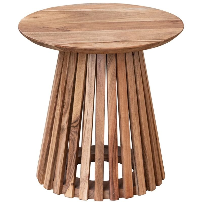 Table basse bohème en bois d'acacia marron 50x50x50cm
