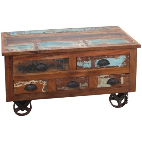 Signes Grimalt Mueble Auxiliar Muebles  Mesita Con 5 Cajones Baules Marrón 48x45x91cm 27846