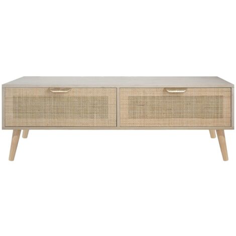 Signes Grimalt Mueble Tv Muebles  Mueble Tv Con Dos Cajones Mueble Auxiliar Marrón 40x40x120cm 26709