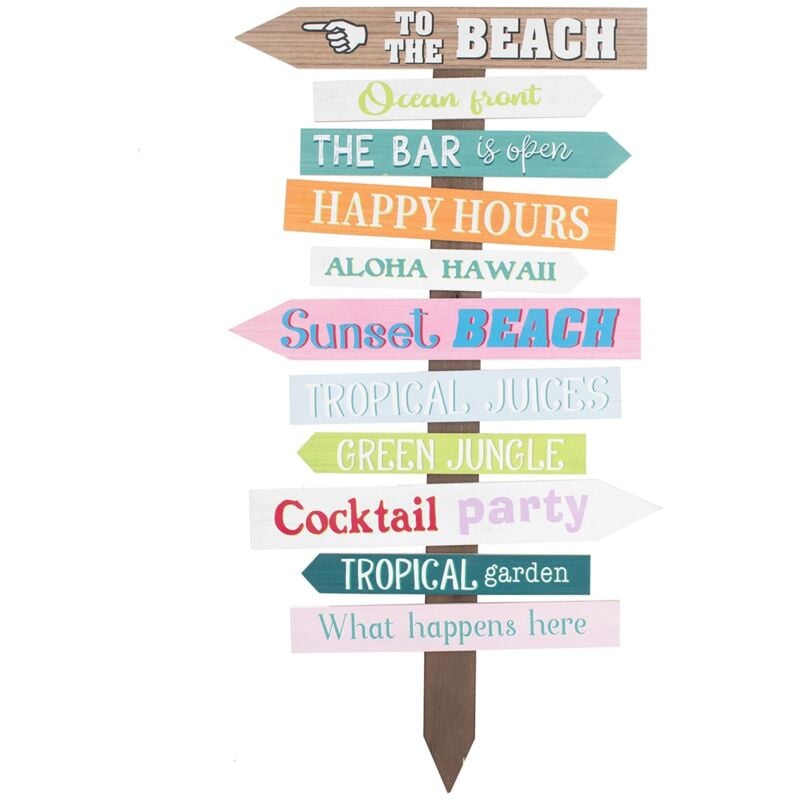 Mur de figurines marins Adorno Mur de plage Adorno Brown Wood Plaques 2x40x78cm 26492 - Signes Grimalt