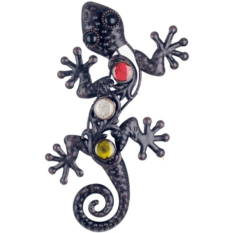Mur Adorno Lizard Figure Lézard décoratif noir Gardin 13x22x2cm 27833 - Signes Grimalt