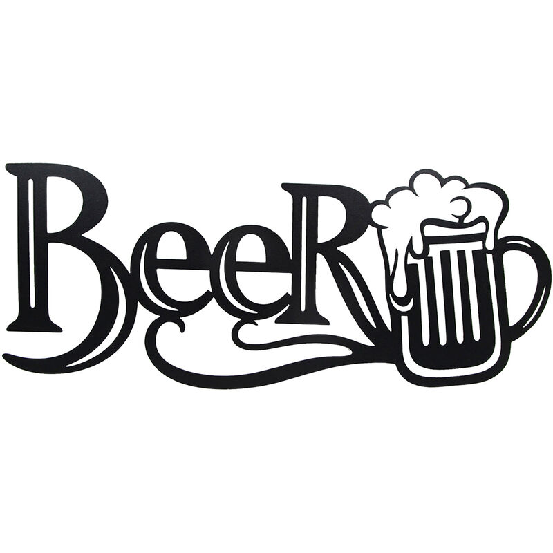 Signes Grimalt Mur de plaque en métal Adorno Mur Wall Black Metal Plaques 1x40x16cm 29880