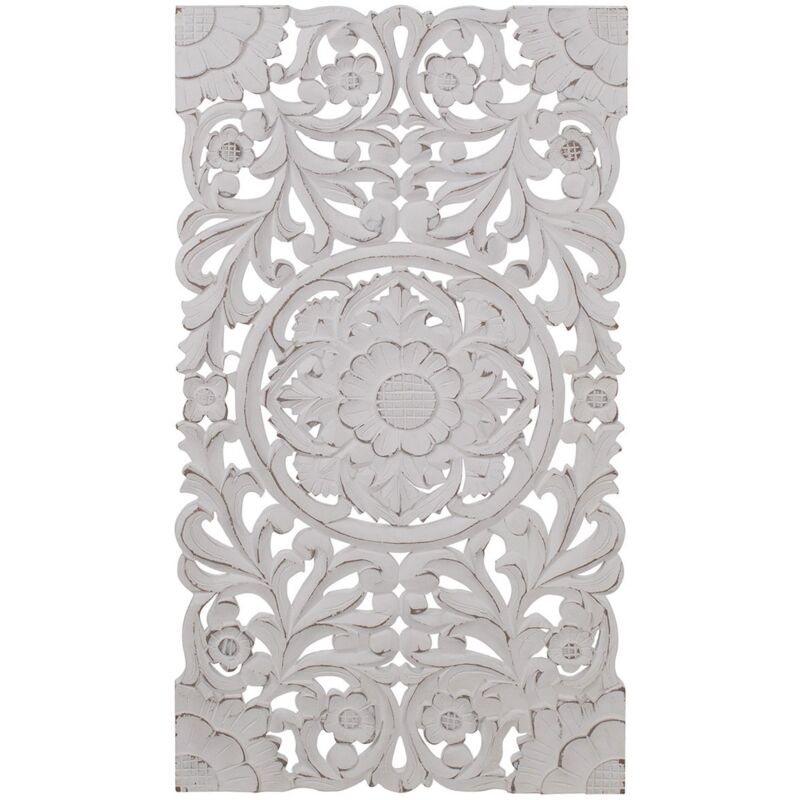 Mur de la plaque en bois en bois Ornement mural Plaques en bois blanc 45x84x2cm 24053 - Signes Grimalt