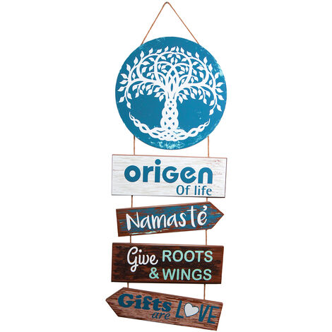 Signes Grimalt Mur de la plaque en bois en bois Plaques bleues d'origine du mur d'origine 1x28x70cm 29684