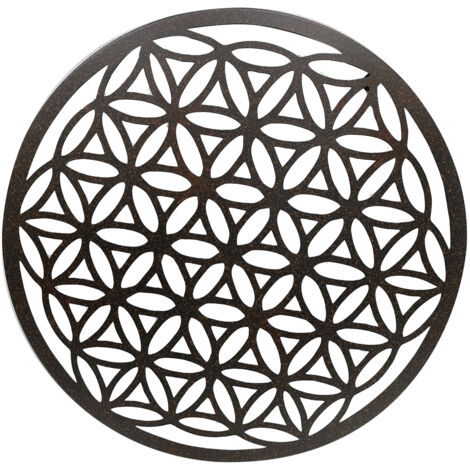 Signes Grimalt Ornement Applique Rond en Métal Gris - 50x50x2cm