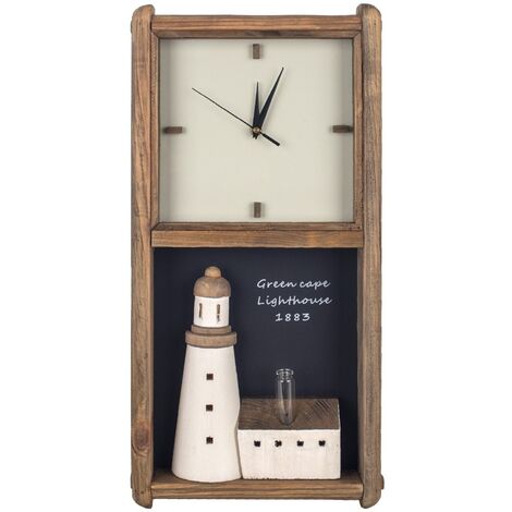 Signes Grimalt Orologio decorativo  Orologio da parete con orologi del faro Brown 7x30x61cm 25685