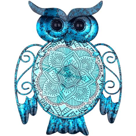 Signes Grimalt Owl Figure Wall Adorno  Blue Garden Buho Figura 2x15x19cm 24968