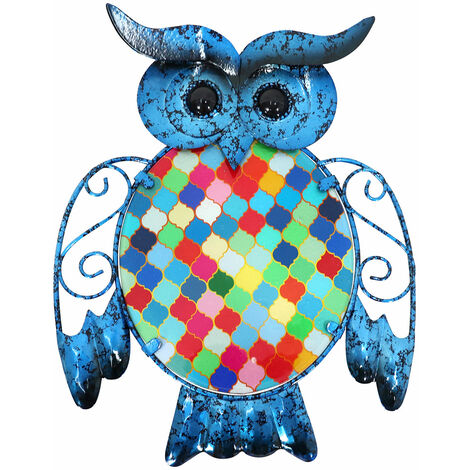 Signes Grimalt Owl Figure Wall Adorno  Parete del giardino blu adodorno 25x2x20cm 28094