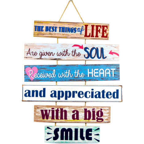 Signes Grimalt Panneaux de décoration murale Plaques en bois bleu 51x42x1cm