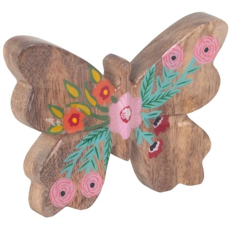 Signes Grimalt Papillon en Bois Marron - Figurine Papillon 12x15x3cm