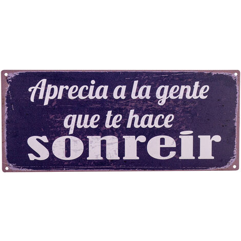 Signes Grimalt Parete della piastra metallica Adorno  Frasi ornamenti a parete piatti di vita nera 1x31x13cm 29943