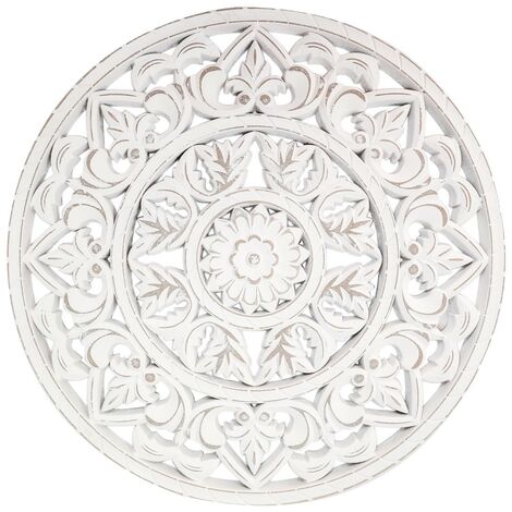 Signes Grimalt Parete piatto in legno  Piastre di legno bianco da parete a muro di mosaico 45x2x45cm 26900
