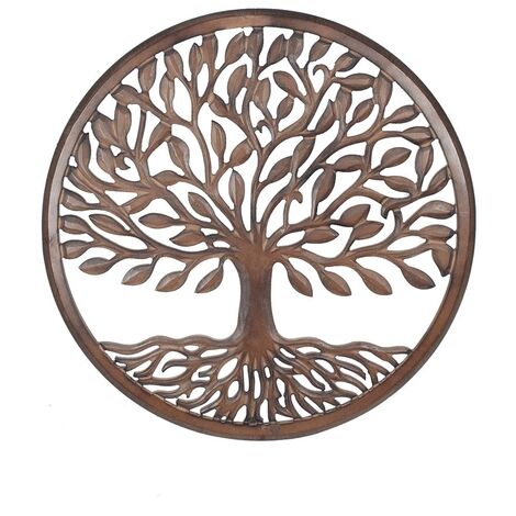 Signes Grimalt Parete piatto in legno  Piatti di legno marrone Adorno 2x60x60cm 22735