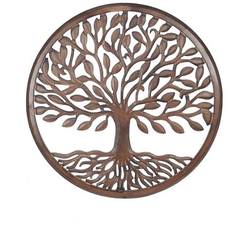 Signes Grimalt Parete piatto in legno Piatti di legno marrone Adorno 2x90x90cm 22734