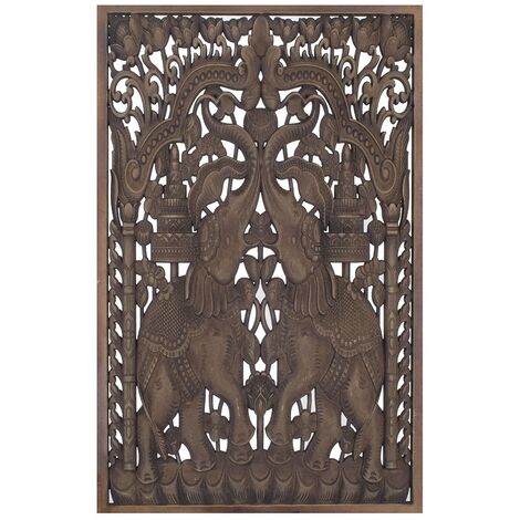 Signes Grimalt Parete piatto in legno  Piatti di legno marrone per elefante Adorno 70x1x45cm 26915