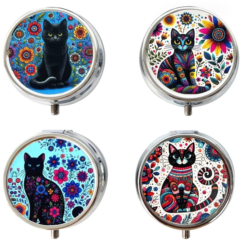 Signes Grimalt - Pilulier chat avec 4 compartiments pour médicaments et vitamines