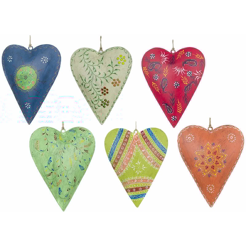 Signes Grimalt - Pendent de décoration Set Coeurs 6 Unités suspendues multicolores 4x17x21cm 56216