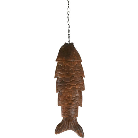 Signes Grimalt Pendentif Poisson Vases et Bougeoirs Marron 28x9x4cm - Design Unique et Polyvalent