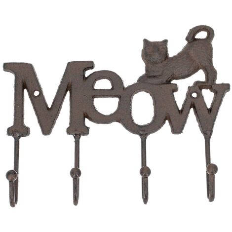 Signes Grimalt Perchero Adorno Pared Colgador Gato Meow Percheros Marrón 20x16x4cm 27863