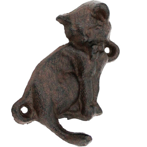 Signes Grimalt Perchero Adorno Pared  Percha Gato 1 Pomo Percheros Gris 4x9x10cm 33626