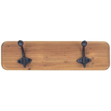 Signes Grimalt Perchero Adorno Pared  Percha Pared 2 Pomos Percheros Marrón 12x35x16cm 25668