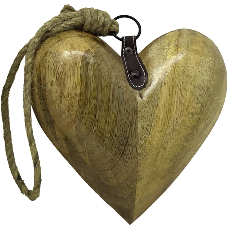 Signes Grimalt - Petits pendentifs coeur en bois marron 20x20x6cm