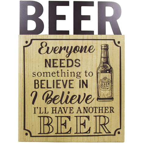 Signes Grimalt Placa De Madera Adorno Pared  Adorno Pared Cerveza Placas De Madera Marrón 1x31x40cm 29882
