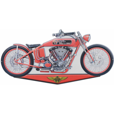 Signes Grimalt Placa De Metal Adorno Pared  Adorno Pared Moto Placas Metal Rojo 25x1x50cm 27700
