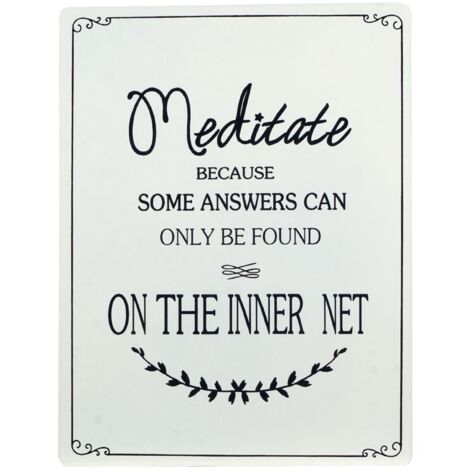 Signes Grimalt Placa De Metal Adorno Pared  Placa Pared Meditate Placas Metal Multicolor 1x25x33cm 22164