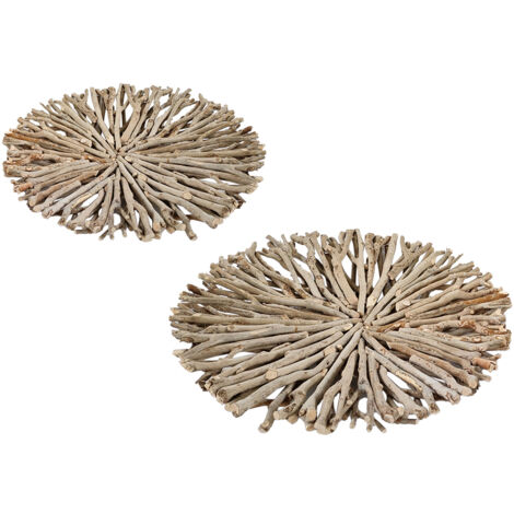 Signes Grimalt Plateau à Feuilles 2U Plateaux Ronds Marron 10x50x50cm
