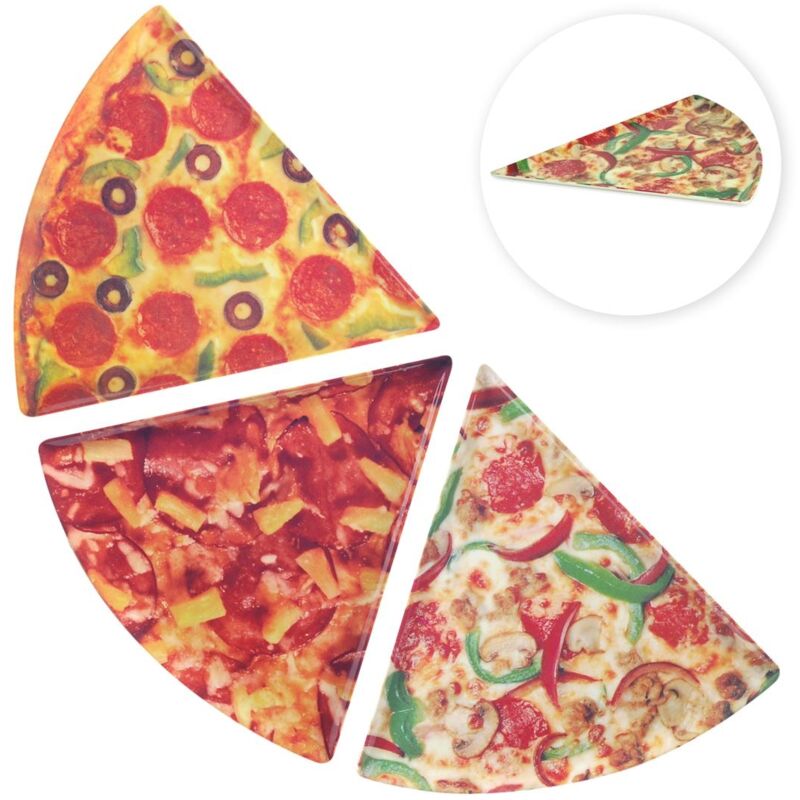 Plateau de cuisine Pizza Plate Set 3U Boîtes et plateaux multicolores 23X23X1CM 19570 - Signes Grimalt