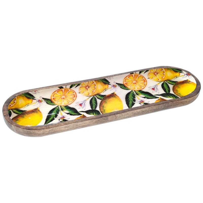 Plateau de cuisine Boîtes de citrons longs et plateaux jaunes 14x45x3cm 16770 - Signes Grimalt