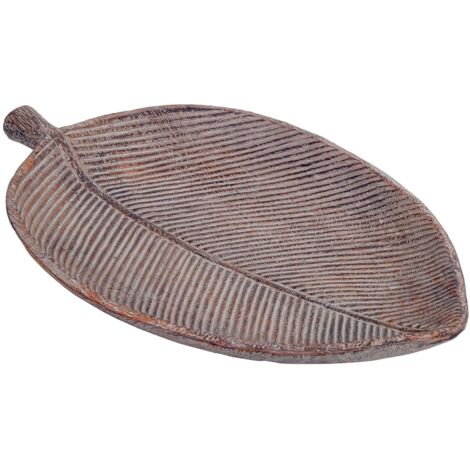 Signes Grimalt Plato Decoracion  Plato Hoja  Bandejas Gris 3x22x39cm 28000