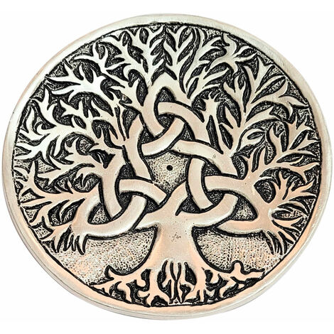 Signes Grimalt Portaincienso Regalo  Apoyador Incienso Árbol Vida Complementos Natura Plateado 12x12x1cm 28465