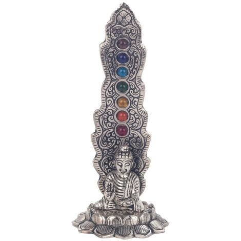 Signes Grimalt Portaincienso Regalo Apoyador Incieso Buda Complementos Natura Plateado 9x10x23cm 28475